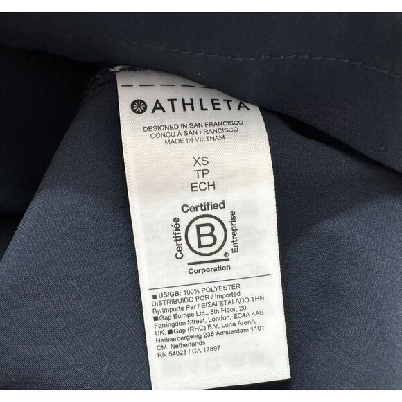 Athleta NEW Navy Blue Performance Popover Long Sleeve Shirt - Picture 3 of 4